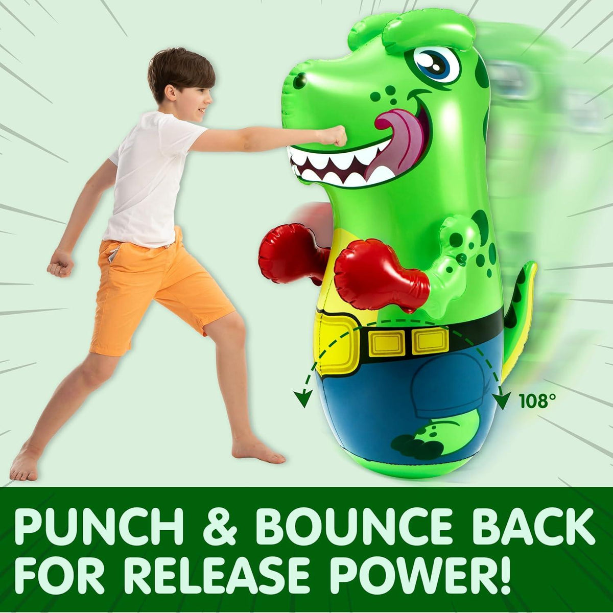 Aufblasbarer 47 Zoll Boxsack T-Rex Dinosaurier Bopper