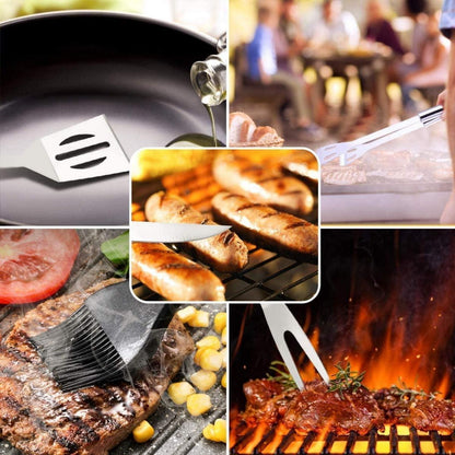 Premium Grillbesteck Set 9tlg mit Grillhandschuhe bis 800°C