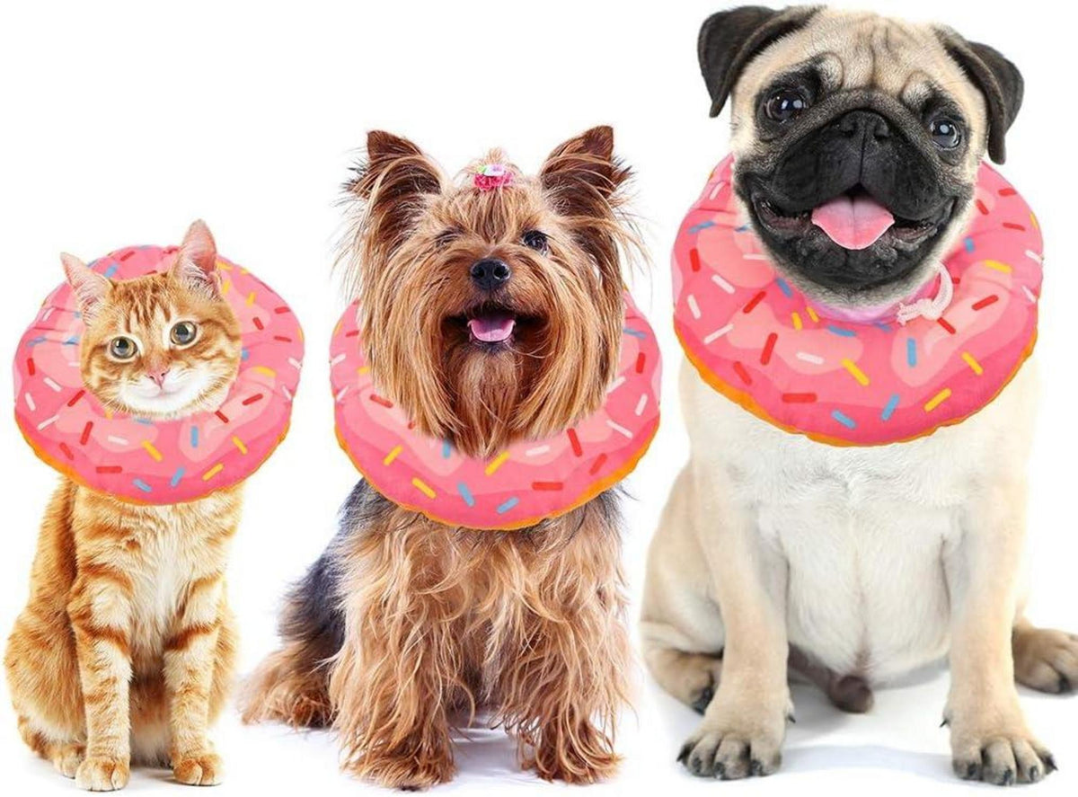 Kätzchen Halskrause Soft Weich Schutzkragen Einstellbar Rosa Donut M