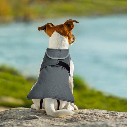 Hundemantel Winter Reflektierend Fleecejacke 7 Größen Grau