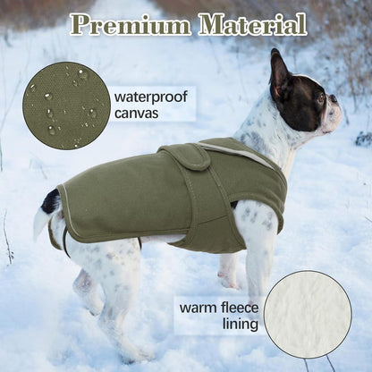 Kuoser Wintermantel Hund Fleecejacke Reflektierend Grün XS-3XL
