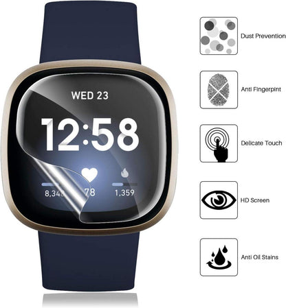 6er Set Fitbit Versa 3 Sense Schutzfolie Klar HD TPU Displayschutz