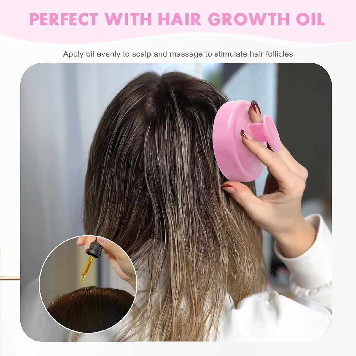 Silikon Shampoo Haarbürste Peeling Kopfmassage Nass Trocken Massagebürste Pink Schwarz