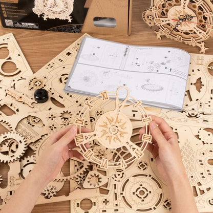ROKR Owl Clock Modellbausatz | Holz 3D Puzzle Uhr für