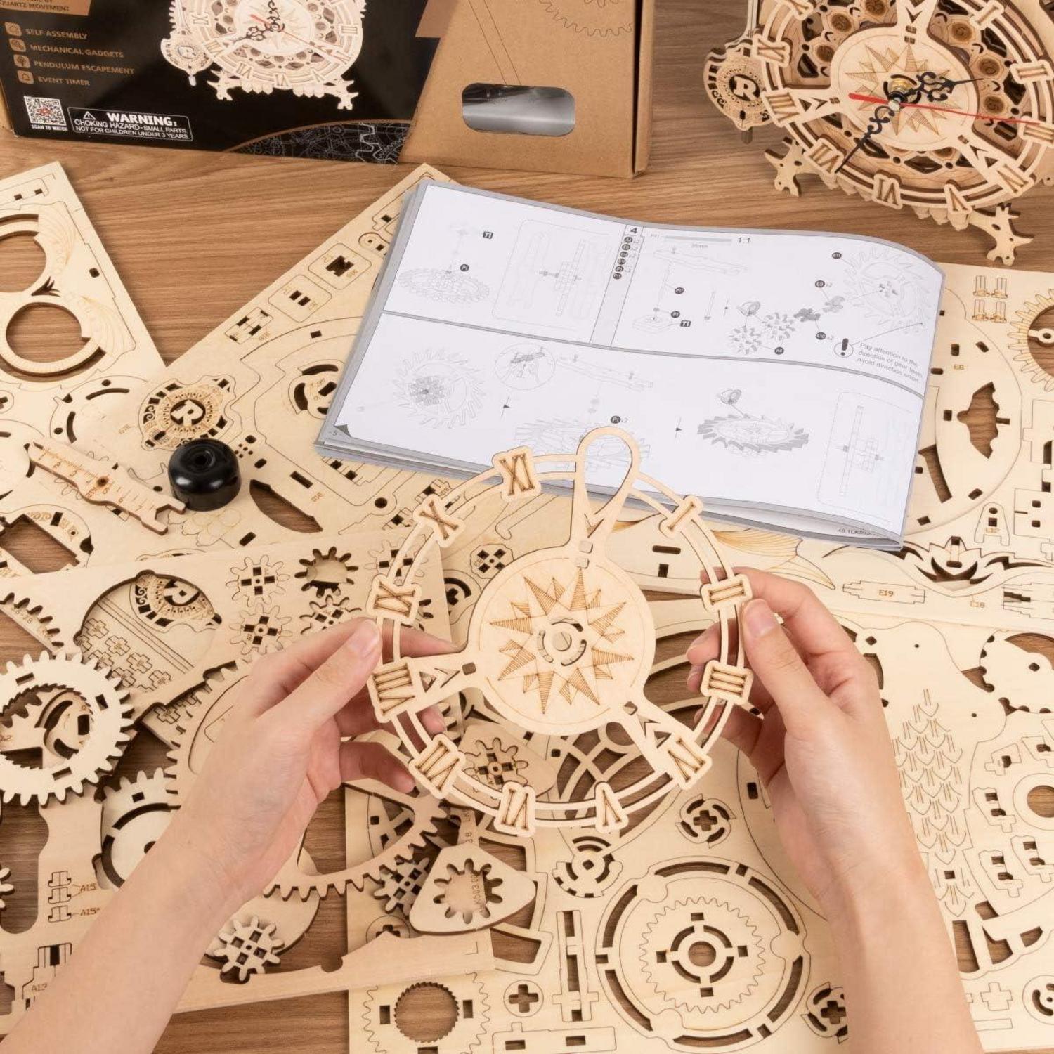 ROKR Owl Clock Modellbausatz Holz 3D Holzpuzzle Erwachsene