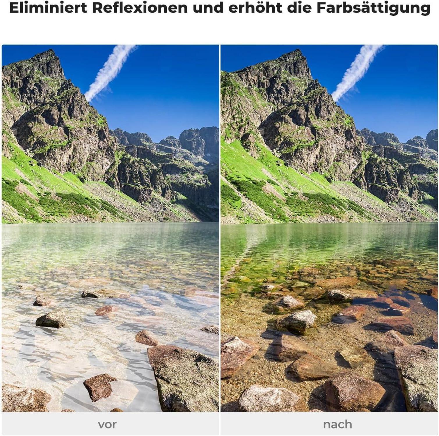 82mm Polfilter CPL Filter mit Objektivdeckel und Reinigungstücher