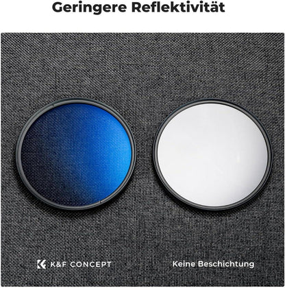 Polfilter 55mm CPL Filter mit Objektivdeckel & Reinigungstücher