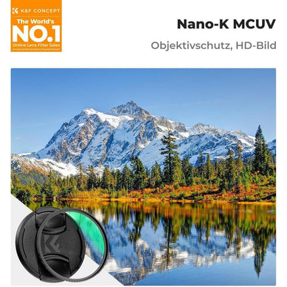 52mm UV Filter mit Objektivdeckel, Reinigungstuch