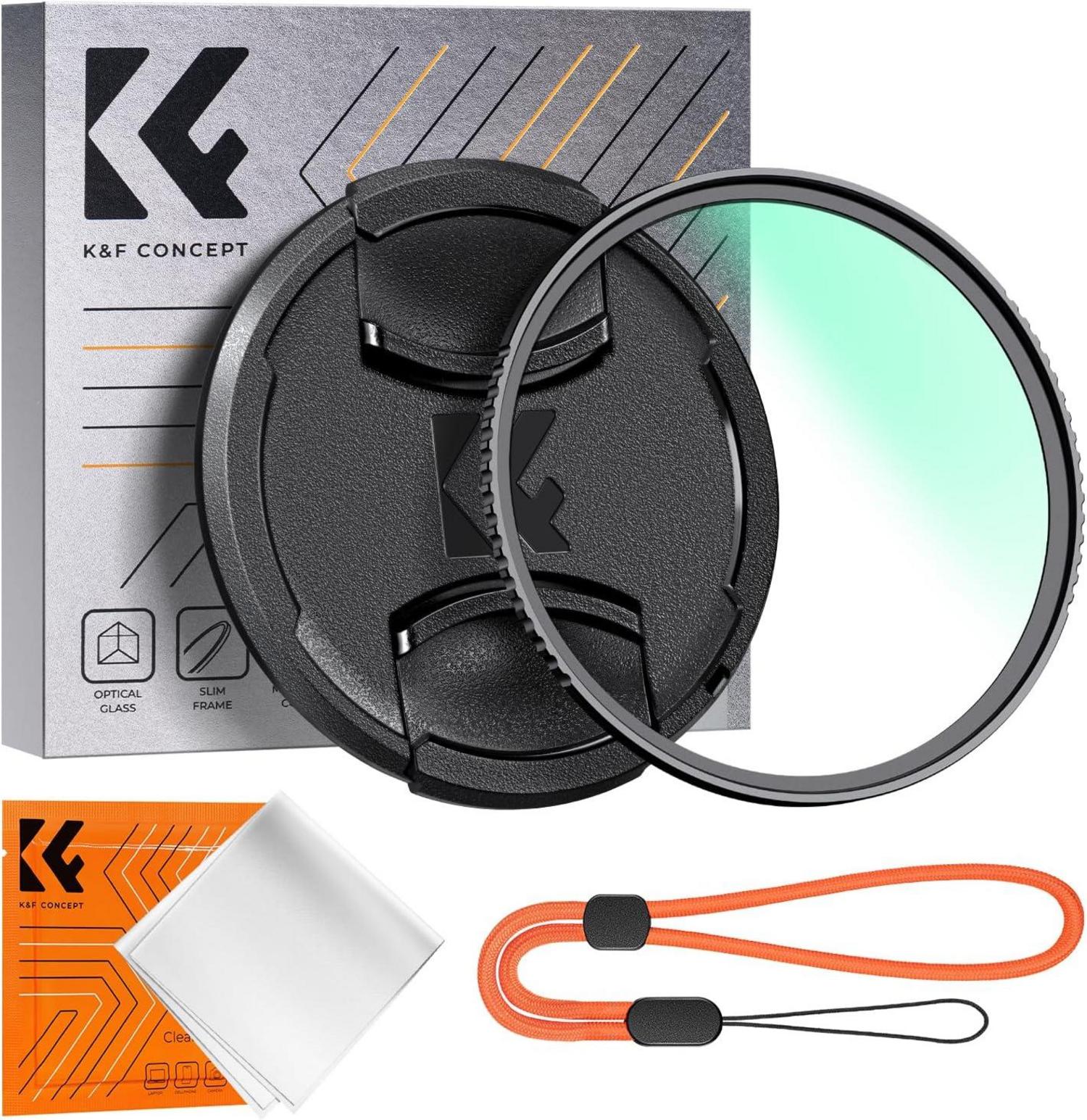 UV Filter 52mm mit Objektivdeckel, Reinigungstuch & Schutzfilter