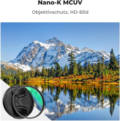 52mm UV Filter mit Objektivdeckel, Reinigungstuch