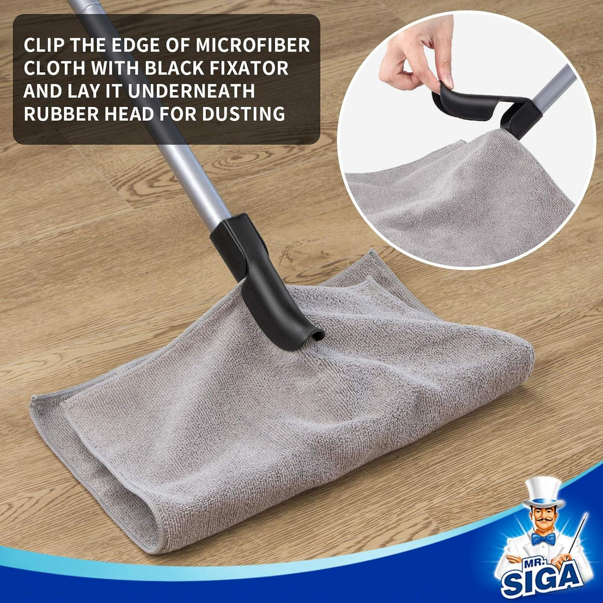 Gummibesen Tierhaare Entfernung 3-in-1 Bodenbürste Teppich 155cm Griff