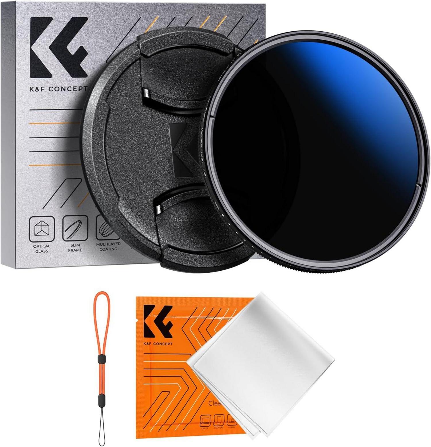 58mm ND Filter Variabler Graufilter ND2-400 mit Objektivdeckel