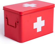 Medizin Box Metall Erste Hilfe Kasten Arzneischrank XXL Rot 32 * 19