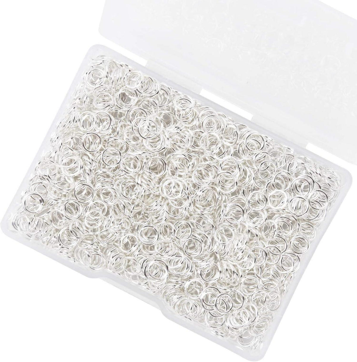 1200 Stücke Silberne Spaltringe Set mit Box Schmuck DIY