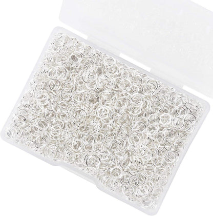 1200 Stücke Silberne Spaltringe Set mit Box Schmuck DIY