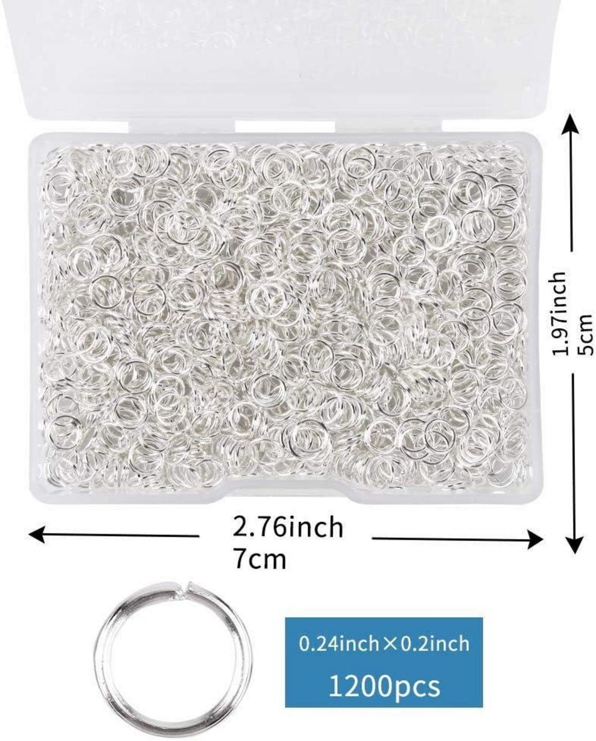 1200 Stücke Edelstahl Spaltringe Schmuck DIY 0.24x0.20 mit