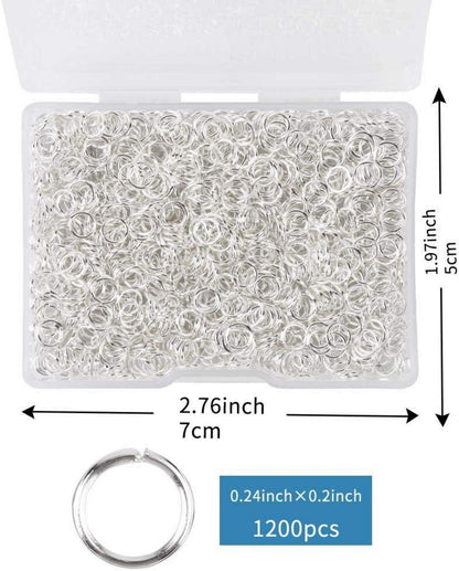 1200 Stücke Edelstahl Spaltringe Schmuck DIY 0.24x0.20 mit