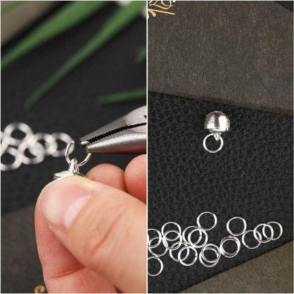 1200 Stücke Silberne Spaltringe Set mit Box Schmuck DIY