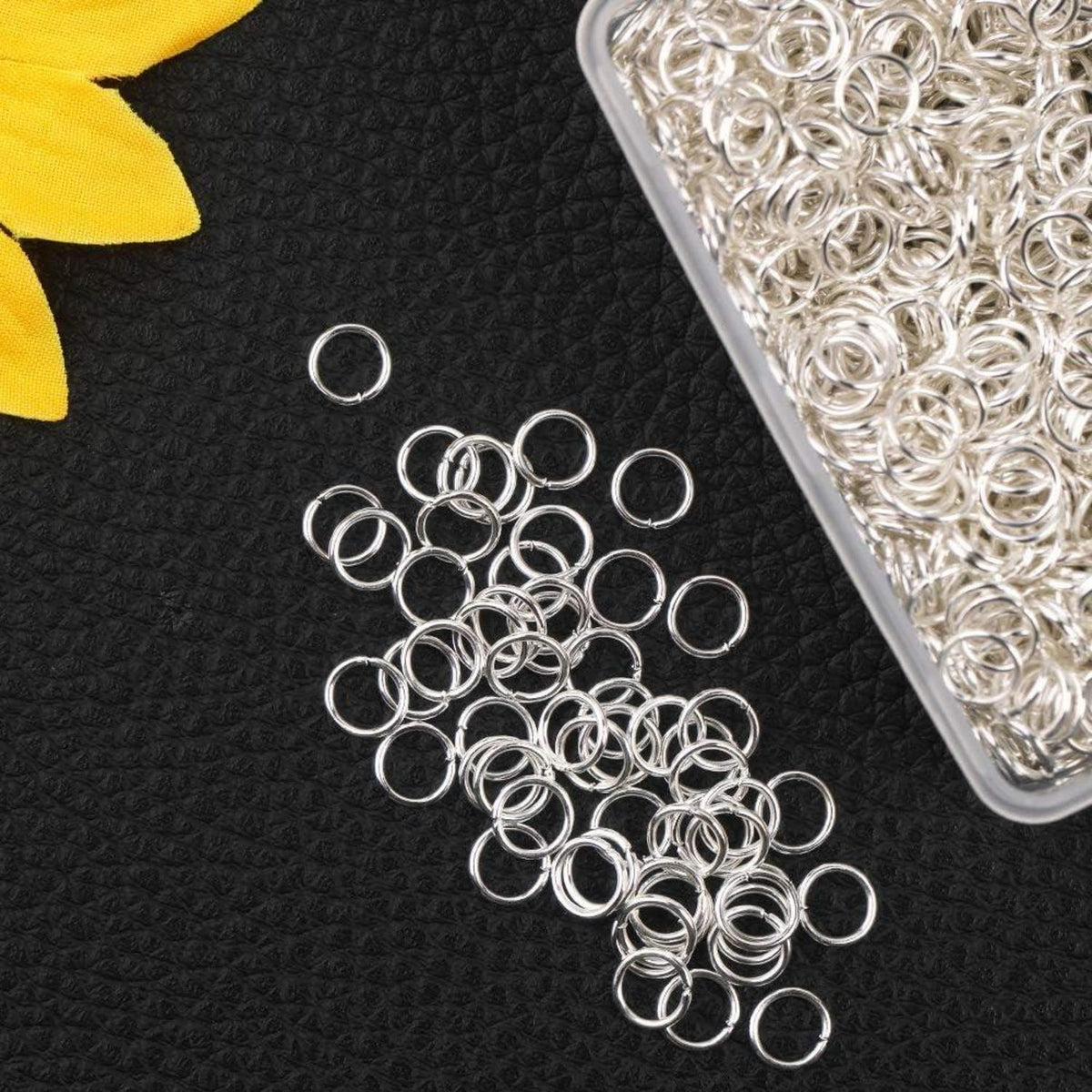 1200x Silber Spaltringe Schmuck DIY Edelstahl Kettenringe Box