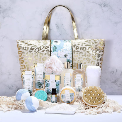 Luxuriöses 15-teiliges Spa Geschenkset mit Jasmin & Handtasche