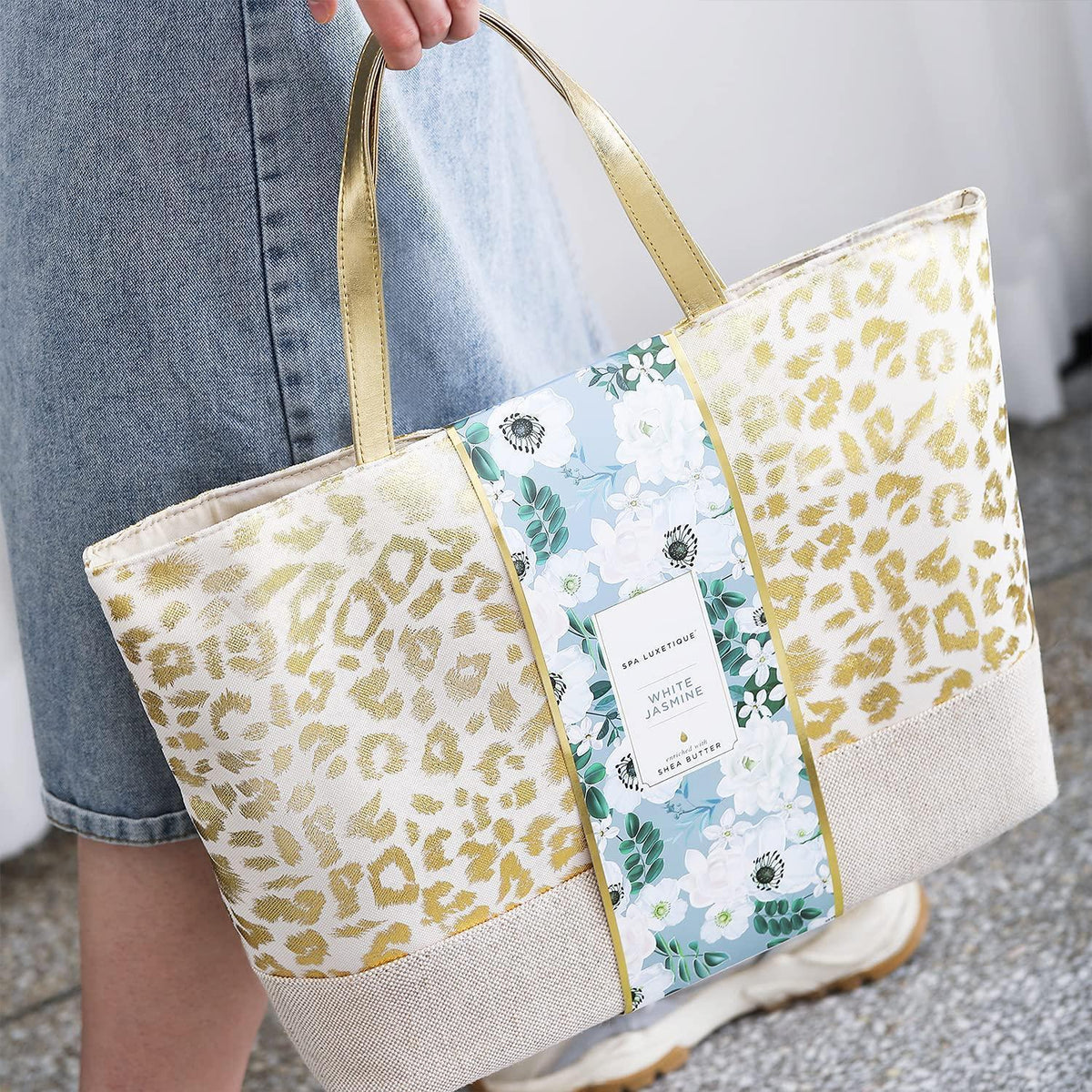 Luxuriöses 15-teiliges Spa Geschenkset mit Jasmin & Handtasche