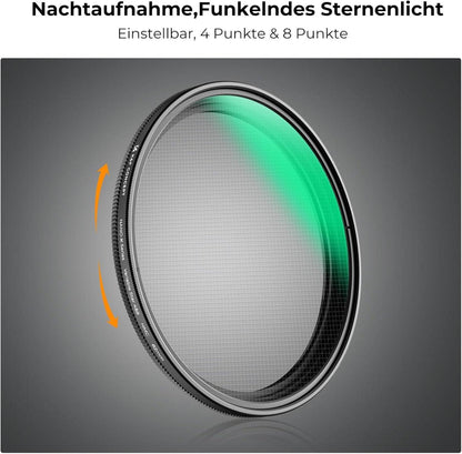 K&F Concept Nano K-Serie 67mm 4+8 Punkte Variabler Sternfilter