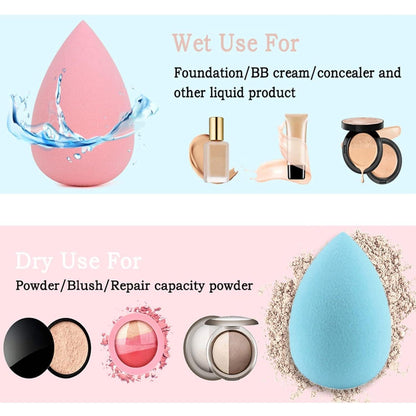Make up Pinselset 15-teilig mit Schwamm - Synthetische