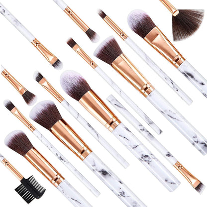 Make up Pinselset 15-teilig mit Schwamm - Synthetische