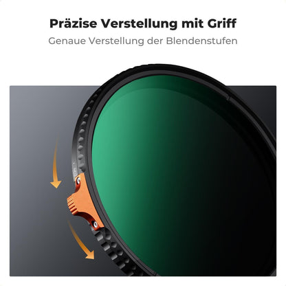 Variabler ND-Filter ND2-400 (1-9 Blendenstufen) mit Hebel und Tasche