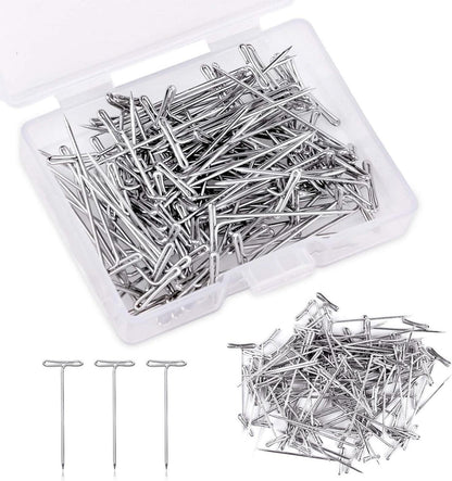 100 Stücke T-Nadeln Set 27mm T-Form Polsterung Aufbewahrungsbox