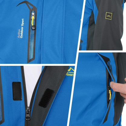 Herren Übergangsjacke Wasserabweisend mit Kapuze Blau
