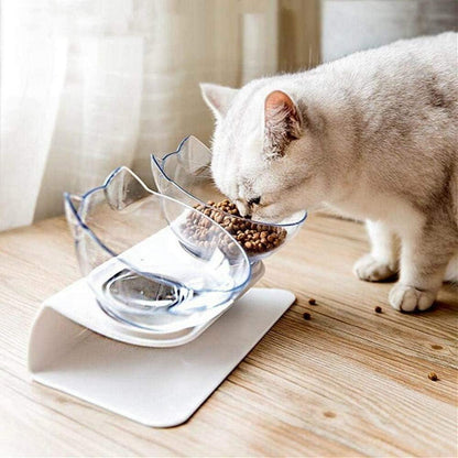Geneigte Katzennäpfe mit Ständer Doppel-Katzenschalen Set