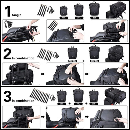 Motorradtasche Multifunktional 30L Gelb Wasserdicht mit Schultergurt