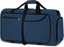NEWHEY Faltbare Reisetasche 80L Schwarz Sporttasche mit Schuhfach