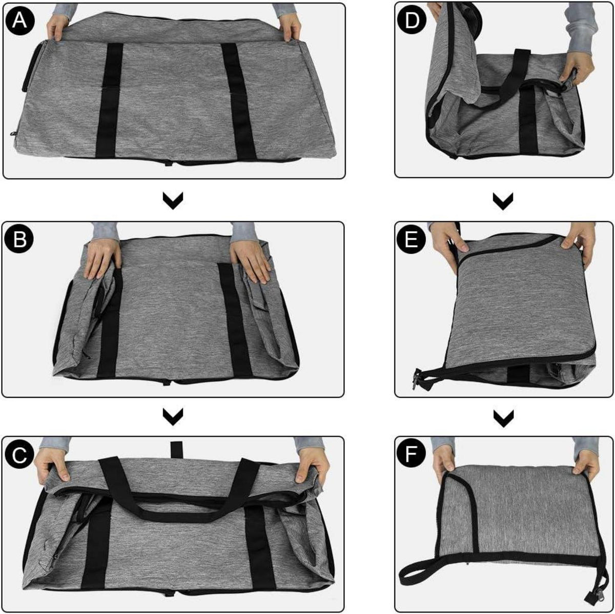 Reisetasche Groß 120L Faltbare Leichte Sporttasche Schwarz Schuhfach