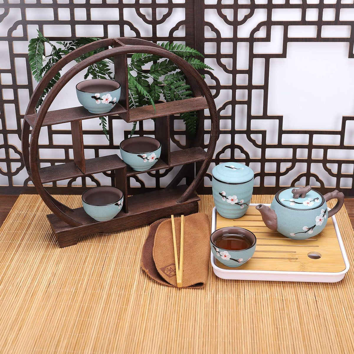 fanquare Japanisches Kirschblüte Zisha Tee Service Set für Erwachsene