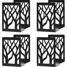 Schwarze Eisen-Buchstützen 4er Set Baumdesign Anti-Rutsch
