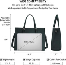 NUBILY Damen Handtasche Shopper Schwarz Leder Groß Laptop