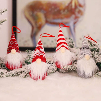 Traditionelle Weihnachtsdeko Wichtel Set Plüsch Tür Anhänger
