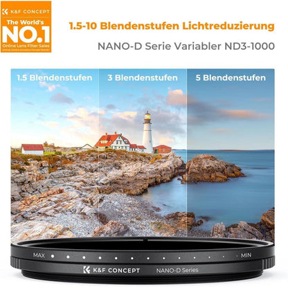 Variabler ND-Filter 82mm ND3-ND1000 (1.5-10 Blendenstufen)