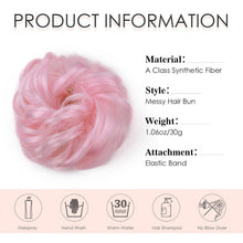 Welliges Haarverlängerung Scrunchie – Hellrosa Dutt Haarteil