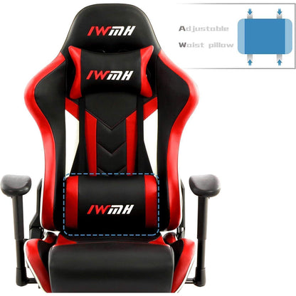 Ergonomischer Gaming Stuhl mit Fußstütze und verstellbarer