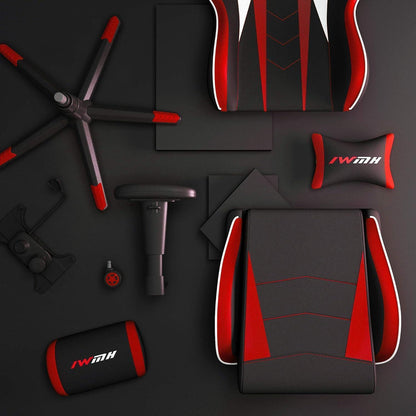 Ergonomischer Gaming Stuhl mit Fußstütze und verstellbarer