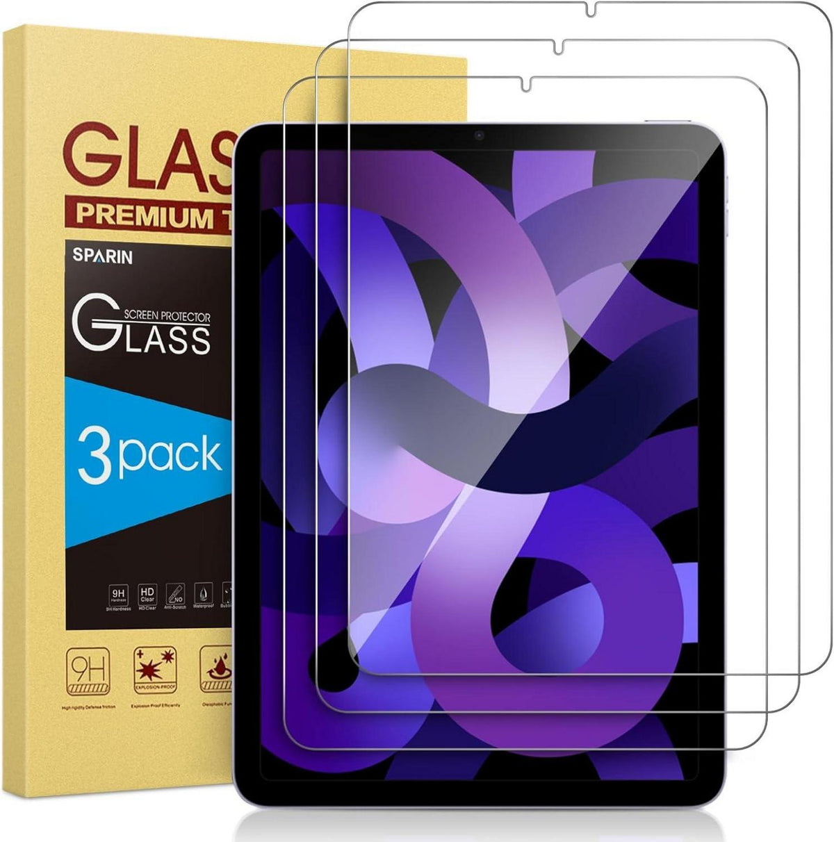 iPad Air 5 5. Generation 2022 4 Gehärtetes Glas Folie