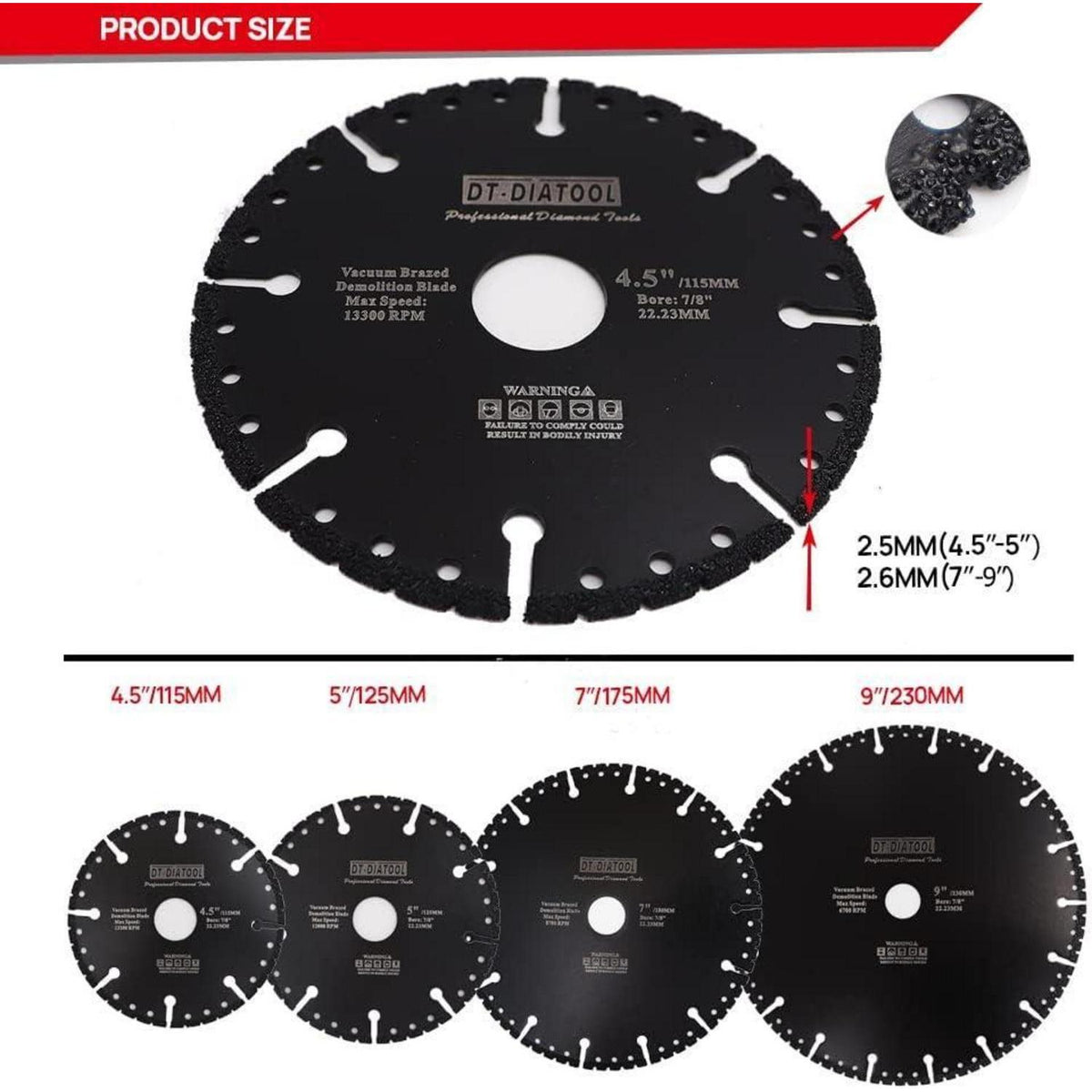 Diamant-Trennscheiben 2er-Set 230mm für Stahlbeton, Metall & mehr