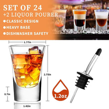 24er Schnapsgläser Set 35ml transparent schwerem Boden