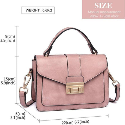 Elegante Damen Umhängetasche Klein Pink PU Leder