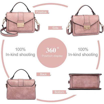 Elegante Damen Umhängetasche Klein Pink PU Leder
