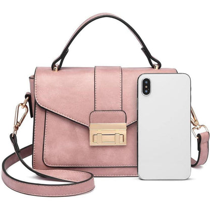 Elegante Damen Umhängetasche Klein Pink PU Leder