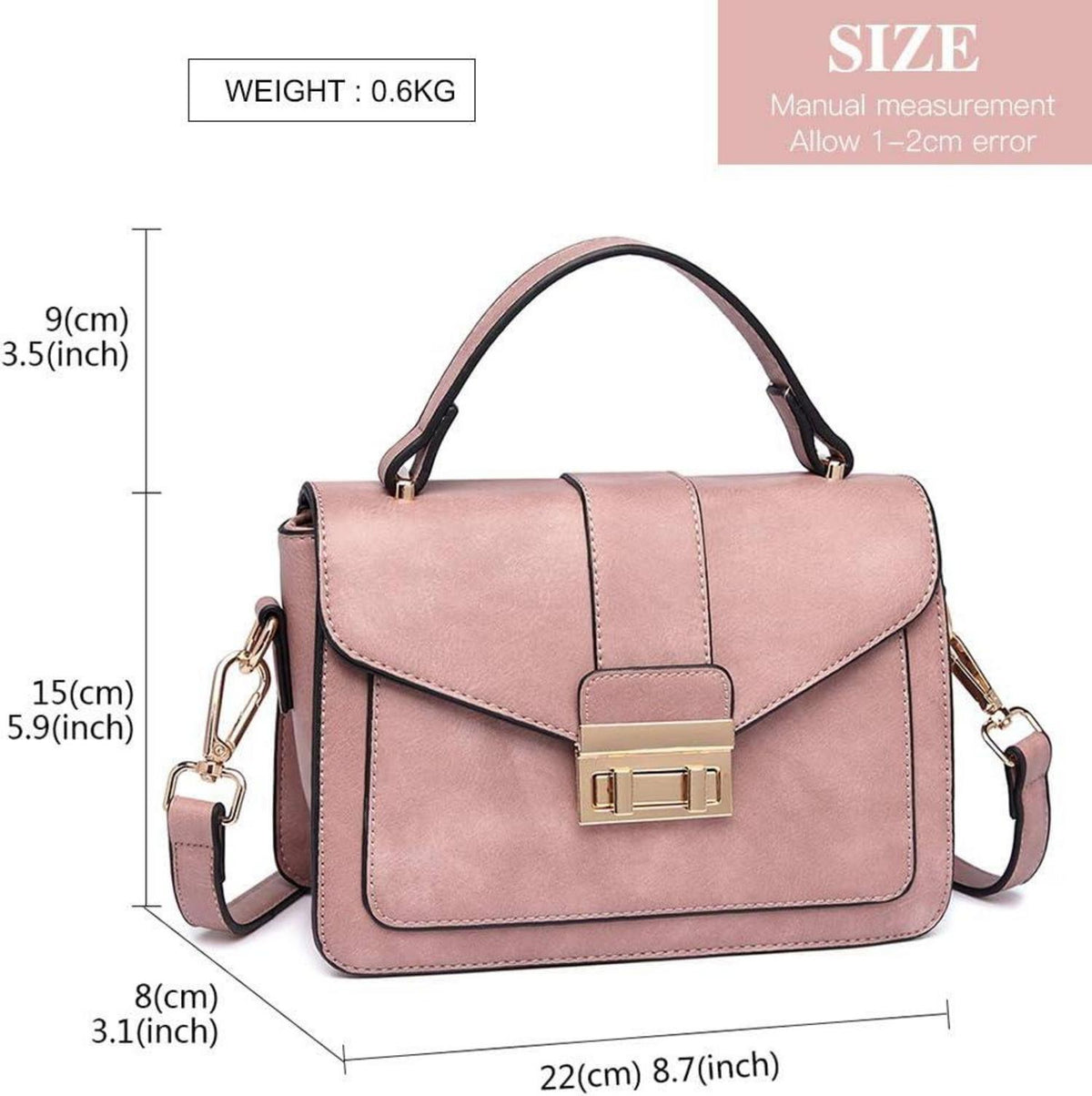 Damen Klein Handtasche elegante Umhängetasche Schultertasche Pink